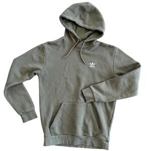 Adidas Originals Men Olive Prime Green Trefoil Logo Pullover Hoodie Size Small